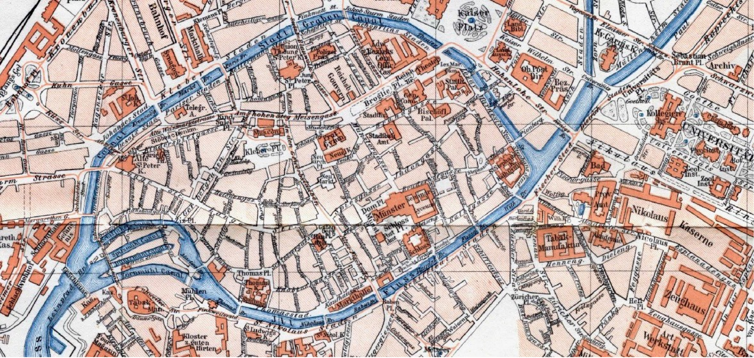 Stadtplan von Strassburg 1910