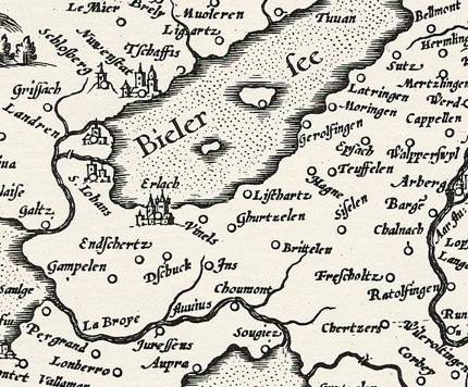 Das Seeland auf Mercators Karte des Wiflisburgergaus