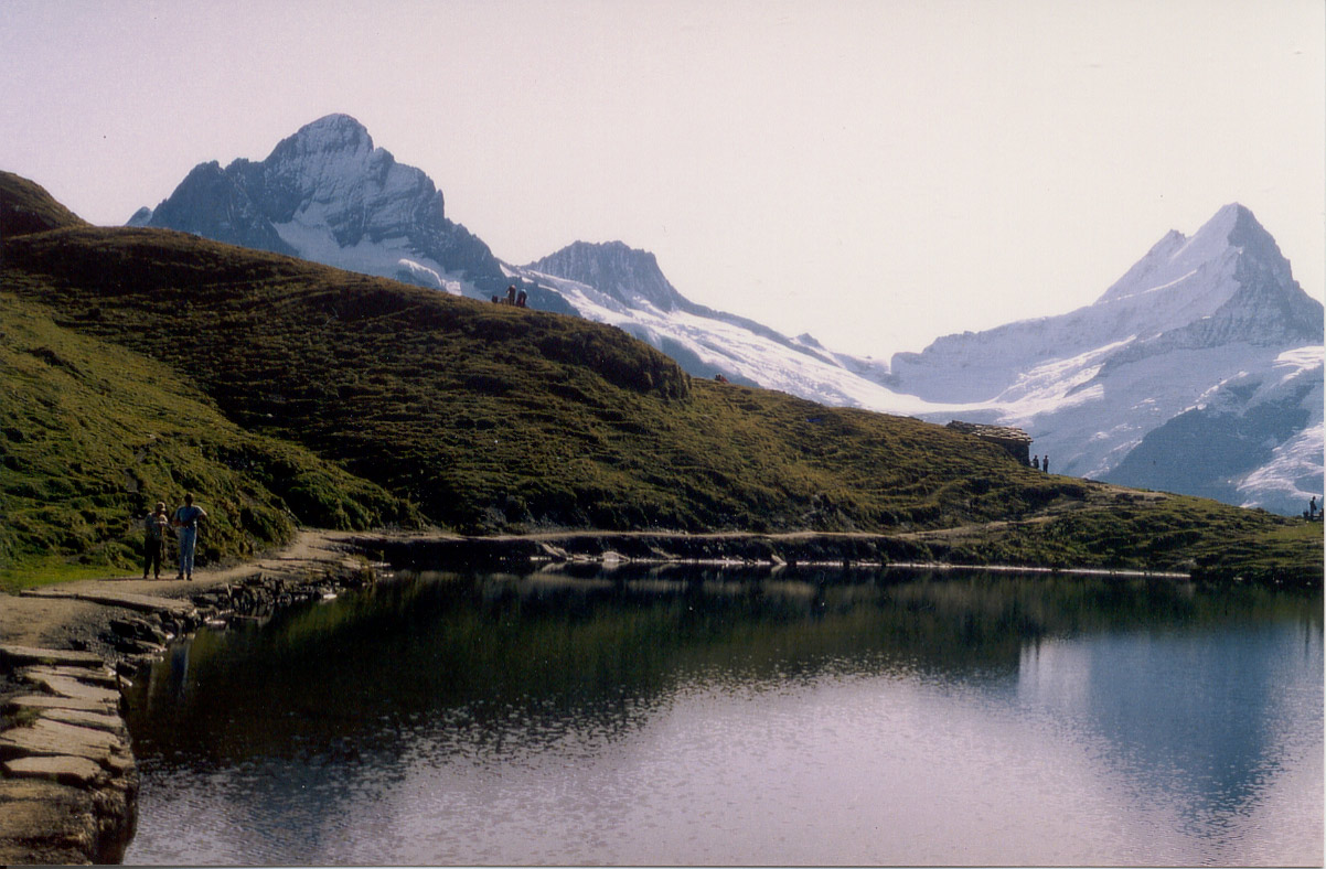 Bachsee mit Wetterhorn, Berglistock sowie Lauteraarhorn und Schreckhorn